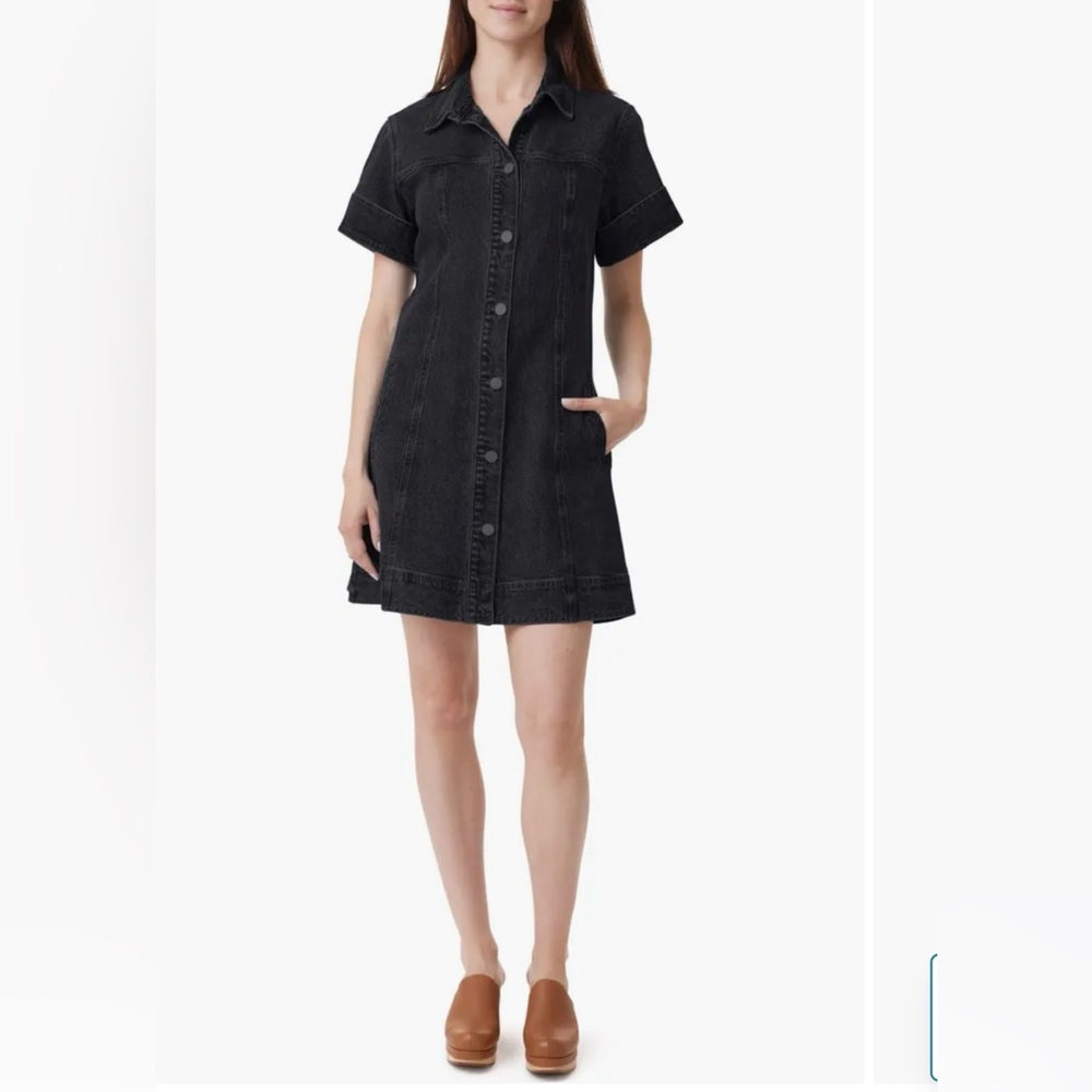 Habitual Black Denim Shirt Dress Western Country XS